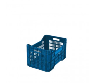 CANASTO COSECHERO ACANALADO ALTO 52X36X30CM BL/ROJ