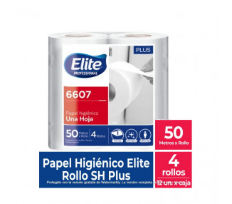 PAPEL HIGIENICO "ELITE"50MTS S/H PLUS X 4U.- 6607