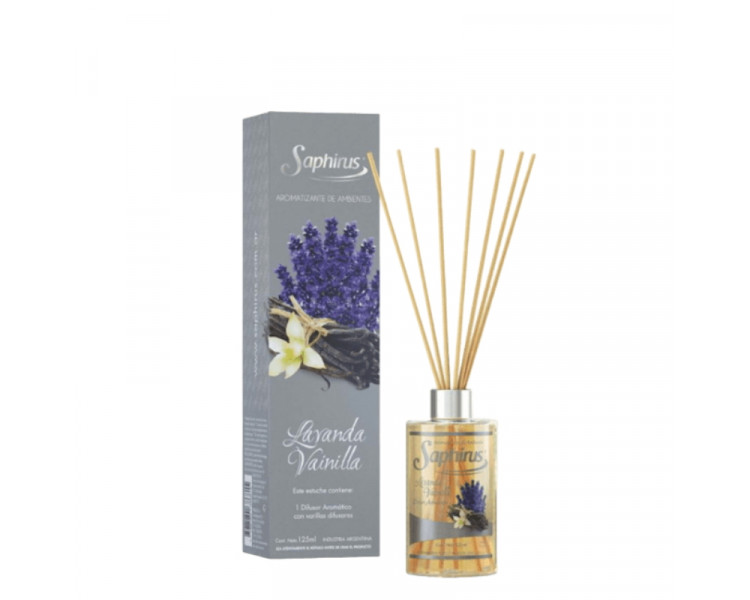 DIFUSORES AROMATICOS LAVANDA Y VAINILLA SAPHIRUS X 125ML. - 376