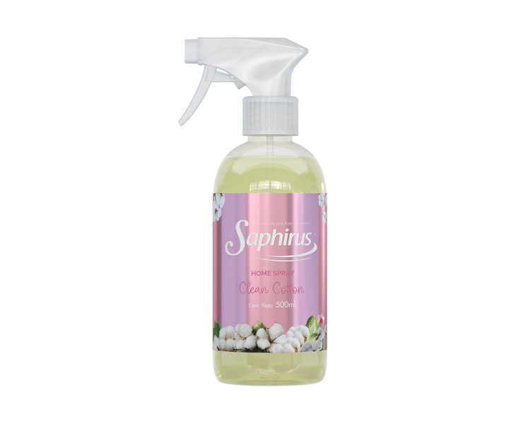 AROMATIZADOR HOME SPRAY CLEAN COTTON SAPHIRUS X 500ML. - 677