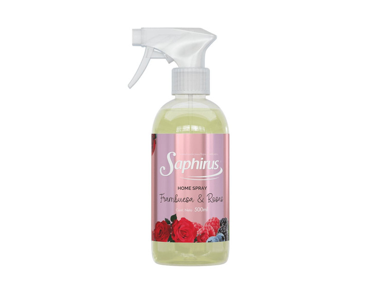 AROMATIZADOR HOME SPRAY FRAMBUESA & ROSAS SAPHIRUS X 500ML. - 677