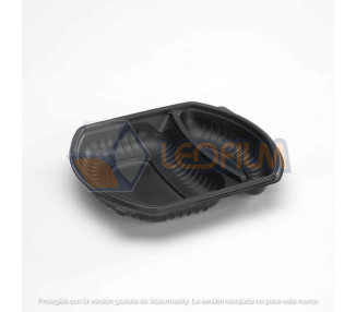 MOD. CAT-2 NEGRO BANDEJA DESCARTABLE DE PP. 2 CAVIDAD (X1)
