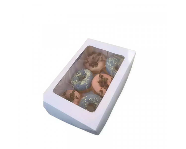 CAJA DONNAS/CUPCAKE BCA C/VISOR LISO 26.5X17.5X9