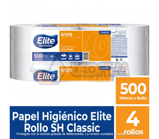 PAPEL HIGIENICO "ELITE"500MT.X4U.S/H JUMBO CLASS C/GR.-6109