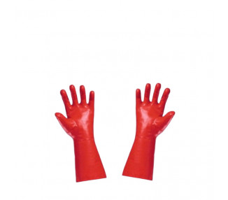 GUANTES IND. PVC ROJO 40 CM.( THM )