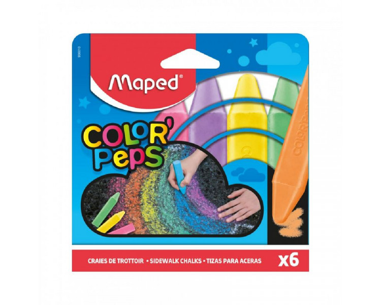 TIZA MAPED COLOR PEPS CUADRADA X6 COLORES. - 0750260