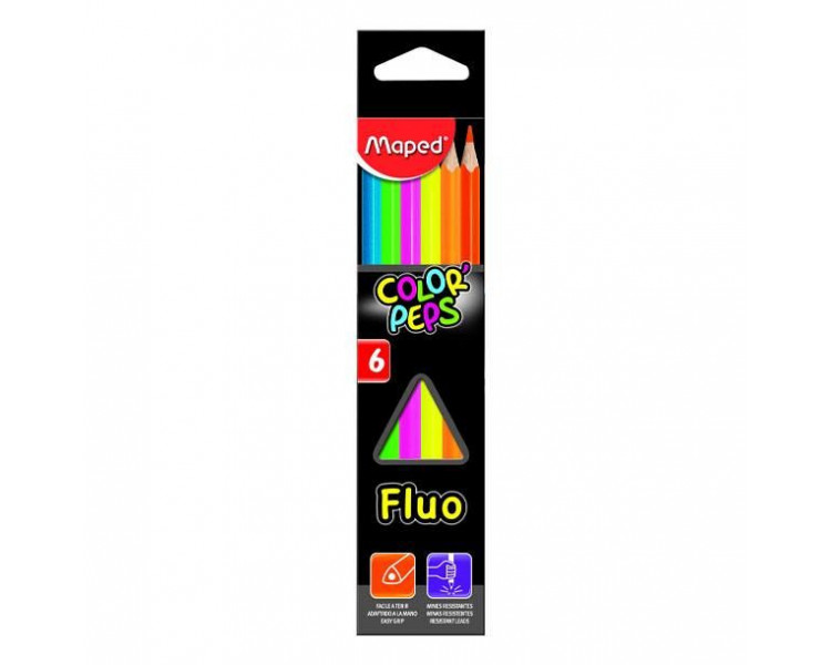 LAPICES DE COLORES MAPED COLOR PEPS FLUOR X6. 0751906 LAPICES DE COLORES MAPED COLOR PEPS FLUOR X6. 0751906