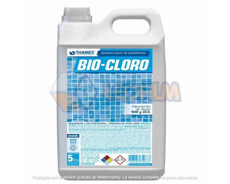 CLORO BIO CLORO (HIPOCLORITO DE SODIO) X 5LTS.-THM