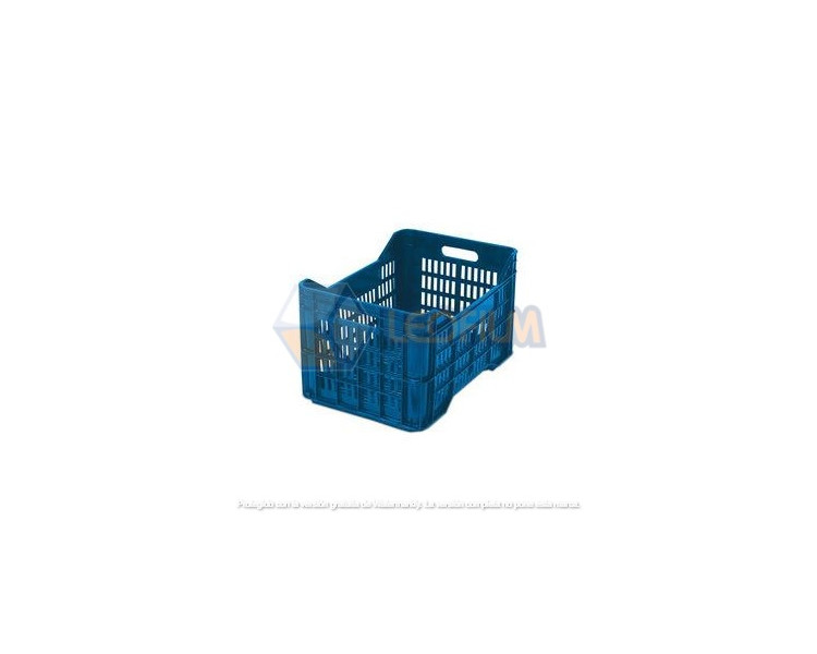 CANASTO COSECHERO ACANALADO ALTO 52X36X30CM BL/ROJ