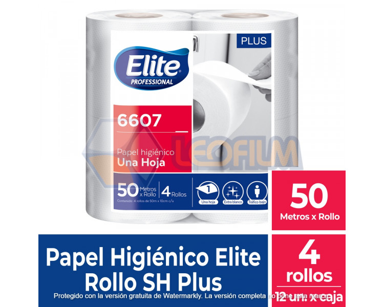 PAPEL HIGIENICO "ELITE"50MTS SH PLUS X 4U.- 6607