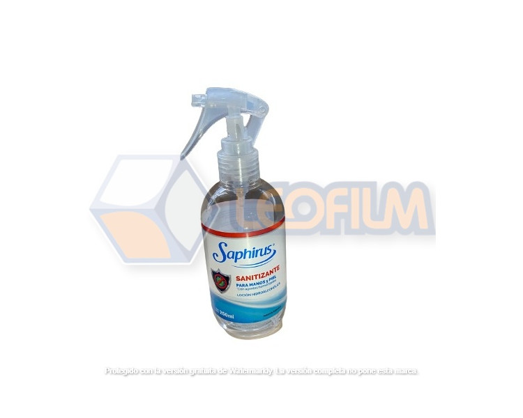 ALCOHOL SANITIZANTE SAPHIRUS EN SPRAY X 250ML.