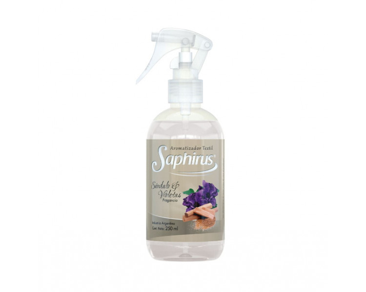 AROMATIZADOR TEXTIL SANDALO Y VIOLETAS SAPHIRUS X 250ML.