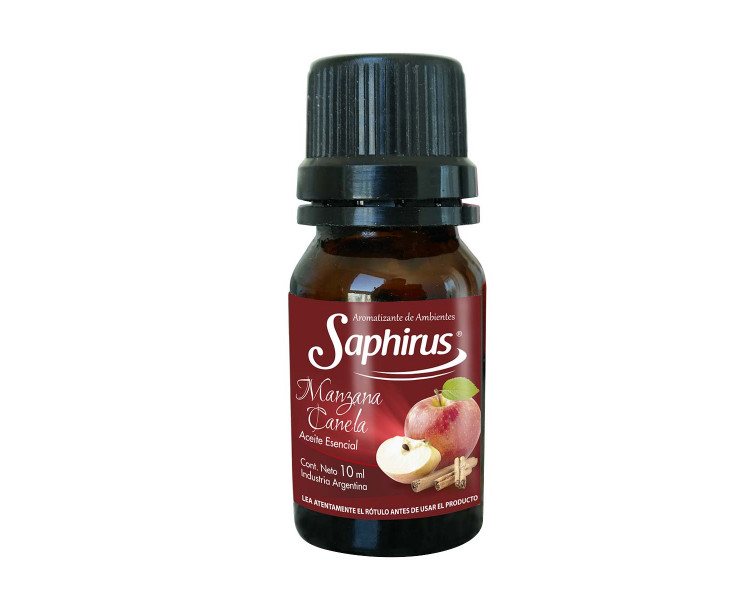 AROMATIZANTE ACEITE P/HORNILLO MANZANA - CANELA SAPHIRUS 10ML.