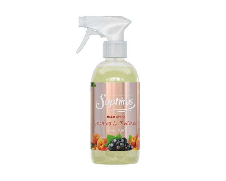 AROMATIZADOR HOME SPRAY GROSELLAS & NECTARINA SAPHIRUS X 500ML.