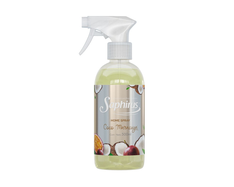 AROMATIZADOR HOME SPRAY COCO - MARACUYA SAPHIRUS X 500ML.