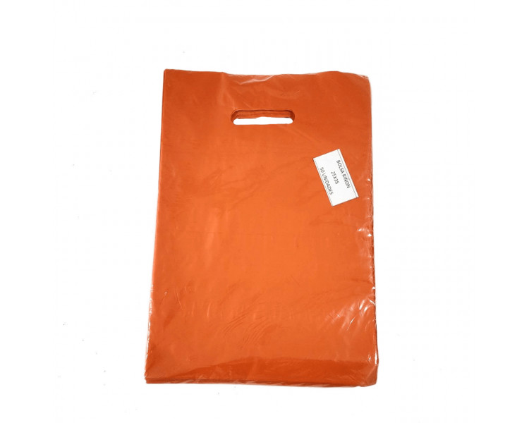 BOLSA TROQUEL AD ECO LISA 25X35 NARANJA (X50)