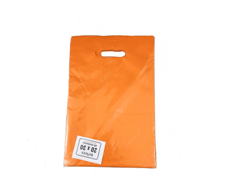 BOLSA TROQUEL AD ECO LISA 20X30 NARANJA (X50)