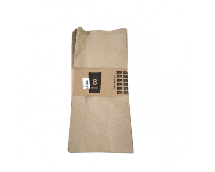 BOLSAS DE PAPEL KRAFT Nº 8 (X100) (19 X 38 CM)