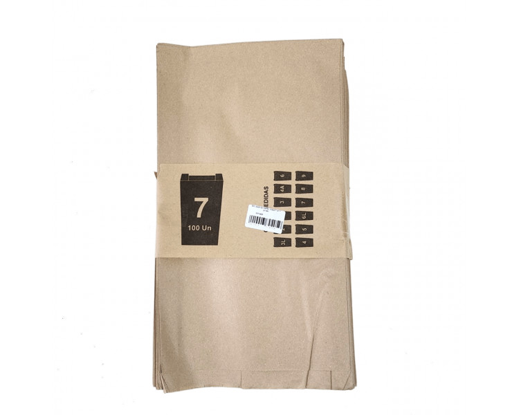 BOLSAS DE PAPEL KRAFT Nº 7 (X100) (19 X 33 CM) BOLSAS DE PAPEL KRAFT Nº 7 (X100) (19 X 33 CM)